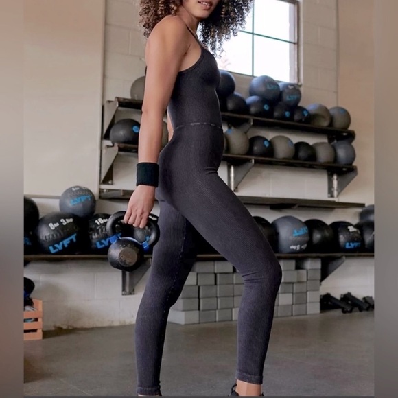 EUC FP Movement Happiness Runs Square Neck Onesie Washed Black - Picture 5 of 9